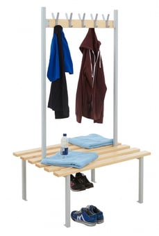 picture of BiGDUG Double Sided Changing Room Bench - 10 Hooks - 1750h x 1000w x 780d mm - [BDU-CHCBD10]