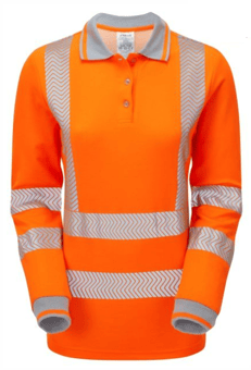 Picture of Pulsar LIFE Ladies Long Sleeve Polo Shirt Orange - PR-LFE954-ORG