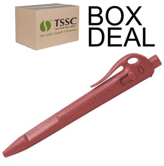 picture of Detectamet Detectable Retractable Elephant Pen Blue Ink - Red Housing - Red End WC - Box Deal 100 Pieces - [IH-DT104I01C33PA01]