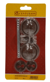 picture of Brown Plastic Rim Mortice Knob - Set - [CI-SP111P]