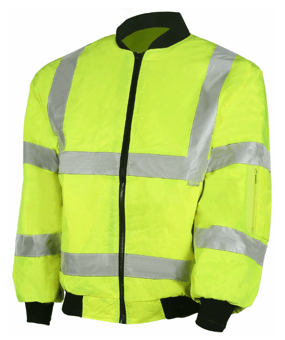 picture of Yellow Padded Hi Vis Bomber Jacket - BI-13 - (DISC-W)
