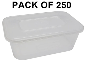 picture of Superior Plastic 500cc Rectangular Containers & Lids - Clear - Pack of 250 - [GCSL-PH-20050060]