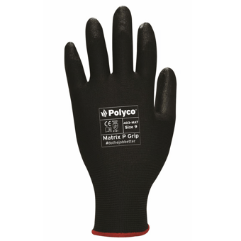 picture of Polyco Matrix P Grip Black Gloves - BM-40-MAT