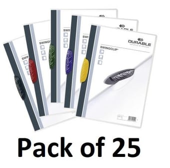 picture of Durable Swingclip 30 Clip Folder - A4 - Assorted - Pack of 25 - [DL-226000]