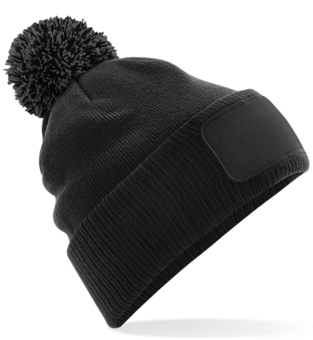 picture of Beechfield B443 Snowstar Patch Beanie Black - [BT-B443-BLK]