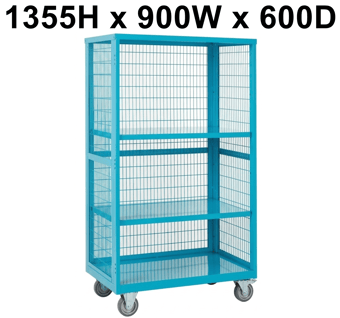 picture of QMP Boxwell Trolley Without Doors - Light Blue - Steel - 1355H x 900W x 600D - [QM-XW139060MUXX] - (LP)