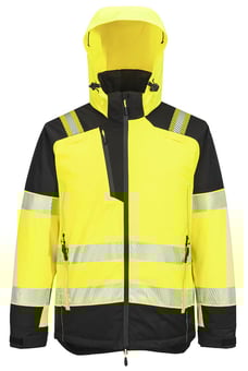 picture of Portwest T160 - PW3 Hi-Vis Winter Jacket - Yellow/Black - PW-T160YBR