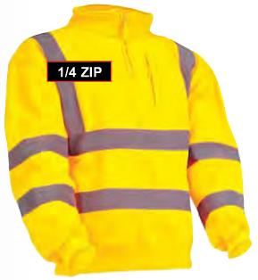 picture of Yellow Hi Vis Sweatshirt with Stand Up Collar - BI-215