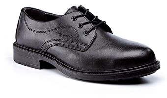 picture of City Terrain Black Leather Plain Front Shoes S1P SRC - [BN-CT418B]