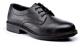 picture of City Terrain Black Leather Plain Front Shoes S1P SRC - [BN-CT418B]