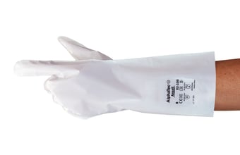Picture of Ansell AlphaTec 02-100 Polyethylene Nylon White Gauntlet Gloves - Pair - AN-02-100
