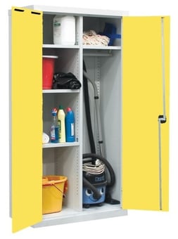 Picture of QMP Utility Cupboard - Yellow Doors - 3 Shelves - 1800H x 900W x 460D mm - [QM-CU189046ZYXX]