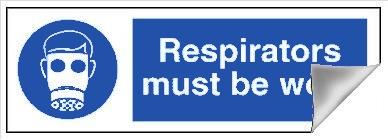 picture of Respirators Sign LARGE - 600 x 200Hmm - Self Adhesive Vinyl - [AS-MA58-SAV] 