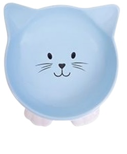 picture of Smart Choice Ceramic Cat Face Pet Bowl Assorted Colours 13.5 x 9cm - [PD-SC1355]