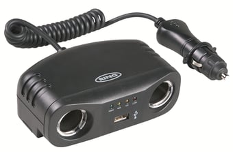 picture of RING 2x 12V, 1x USB Multi Socket In Vehicle Charge and Power - [RA-RMS7]