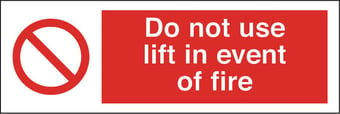 Picture of Lift Fire Sign - 300 X 100Hmm - Rigid Plastic - [AS-PR113-RP]