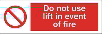 Picture of Lift Fire Sign - 300 X 100Hmm - Rigid Plastic - [AS-PR113-RP]