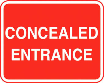 picture of Parking & Site Management - Concealed Entrance Sign - Class 1 Ref  BSEN 12899-1 2001 - 600 x 450Hmm - Reflective - 3mm Aluminium - [AS-TR120-ALU]