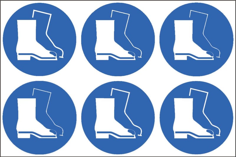 picture of Safety Labels - Boots Symbol (24 pack) 6 to Sheet - 75mm dia - Self Adhesive Vinyl - [AS-SAL10-SAV]