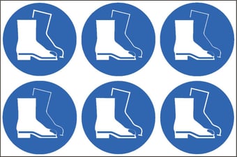 Picture of Safety Labels - Boots Symbol (24 pack) 6 to Sheet - 75mm dia - Self Adhesive Vinyl - [AS-SAL10-SAV]
