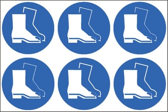 picture of Safety Labels - Boots Symbol (24 pack) 6 to Sheet - 75mm dia - Self Adhesive Vinyl - [AS-SAL10-SAV]