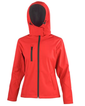 picture of Result Core Women's Red/Black TX Performance Hooded Softshell Jacket - BT-R230F-RED/BLK