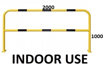 picture of TRAFFIC-LINE Steel Hoop Guard - Indoor Use - 1,000 x 2,000mmL - Powder Coated - Surface Fix - Yellow/Black - [MV-201.14.465]