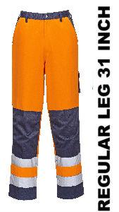picture of Portwest - Orange/Navy Hi-Vis Lyon Trousers - PW-TX51ONR