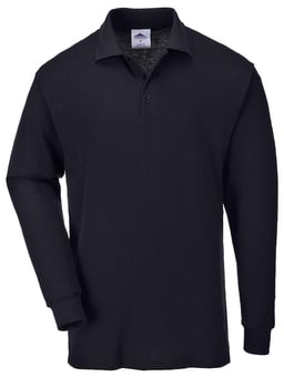 picture of Portwest - Genoa Long Sleeved Polo Shirt - Black - PW-B212BKR