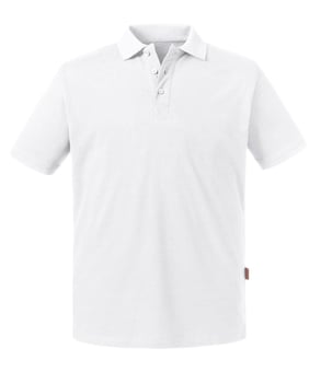 picture of Russell Men's Organic Polo - White - BT-R508M-WHT