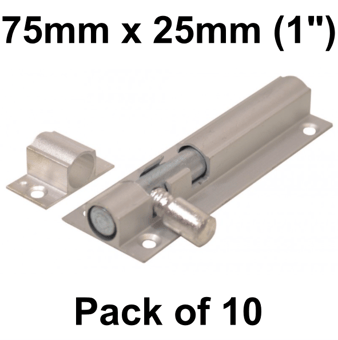 picture of SAA Straight Barrel Bolt - 75mm (3") x 25mm (1") - Pack of 10 - [CI-DB33L]