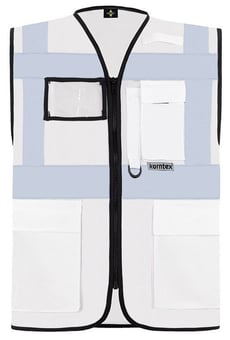 picture of Korntex Berlin Safety Vest Multifunctional with Pockets - White - KTX-KXMFW