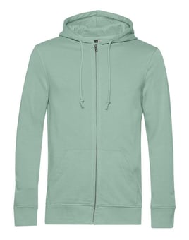 picture of B&C Men's Organic Zipped Hood - 100% Cotton Faced - Sage Green - BT-WU35B-SAG