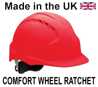 picture of JSP - The New EVO 3 Vented Red Hard Hat - Standard Peak & 3D Wheel Ratchet Adjustment Harness - [JS-AJF170-000-600]