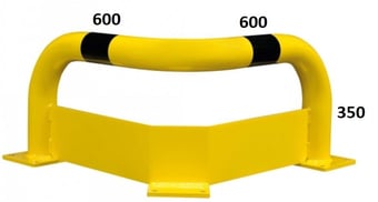 picture of BLACK BULL Corner Protection Guard with Underrun Protection - Indoor Use - (H)350 x (W)600 x (D)600mm - Underrun Height: 150mm Yellow/Black  - [MV-196.22.305] - (LP)