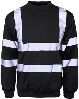picture of Supertouch Hi Vis Crew Neck Sweatshirt - Black - ST-39571
