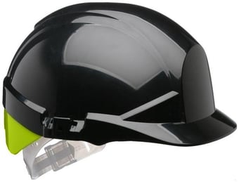 Picture of Centurion Reflex Black Safety Helmet with Hi Vis Yellow Rear Flash - Mid Peak - Slip Ratchet - [CE-S12KHVYA] (LP)