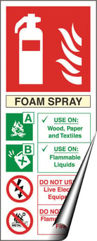 picture of Foam Fire Extinguisher Instruction Sign - 82 X 202Hmm - Self Adhesive Vinyl - [AS-EN4-SAV]
