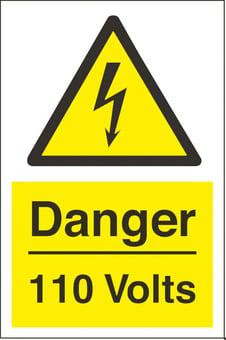 picture of Danger 110 Volts Sign LARGE - 400 x 600Hmm - Rigid Plastic - [AS-WA8A-RP]