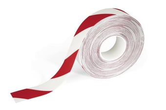 Picture of Durable - DURALINE STRONG 50/07 Two Colour Floor Marking Tape - Red/White - 50mm x 0.7mm x 30m - [DL-1726132]