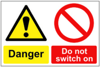 Picture of Spectrum Danger Do Not Switch On - RPVC 300 x 200mm - SCXO-CI-13910