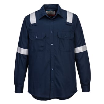 Picture of Portwest FR720 - FR Lightweight Anti-static Shirt - Navy - PW-FR720NAR