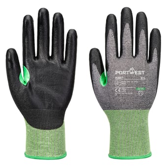 picture of Portwest A637 - CS Cut C18 PU Glove - Pair - Grey/Black - PW-A637G8R
