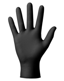 Picture of Black Ideall Grip Powder-Free 5.2 mil Gloves - Food Safe  - Box of 25 Pairs - JE-RP30026