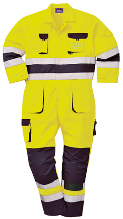 picture of Portwest - Yellow/Navy Nantes Hi-Vis Coverall - Conforms to EN ISO 20471 Class 3 - PW-TX55YNR