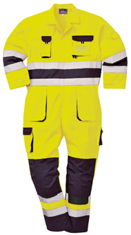 picture of Portwest - Yellow/Navy Nantes Hi-Vis Coverall - PW-TX55YNR