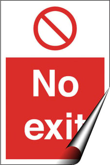 Picture of No Exit Sign MEDIUM - 400 x 600Hmm - Self Adhesive Vinyl - [AS-PR70-SAV]