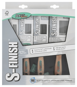 picture of Axus Decor S-Finish Brush Set Grey Series - Set of 4 - [OFT-AXU/BGS4]
