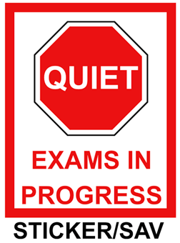 picture of Quiet Exams In Progress Sign Sticker/Sav - IH-EIPS002-SAV - (LP)