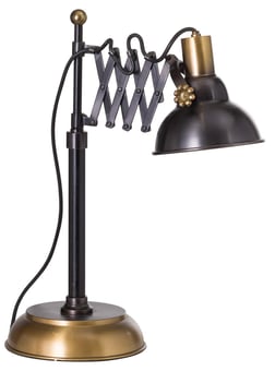 picture of Hill Interiors Black And Brass Adjustable Scissor Lamp - [PRMH-HI-20527]